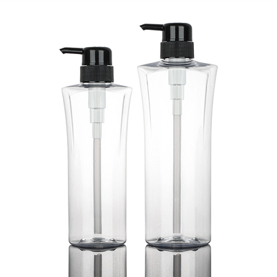 투명 실린더 라운드 화장 로션 병 400ML 600ML 검은 펌프