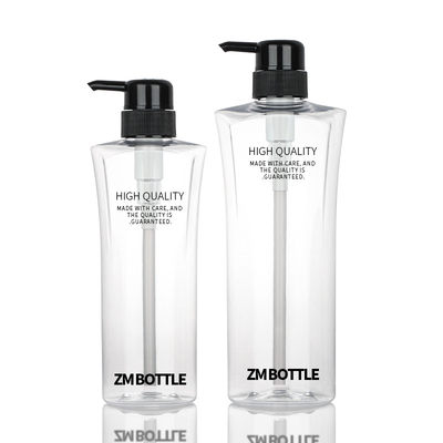 투명 실린더 라운드 화장 로션 병 400ML 600ML 검은 펌프