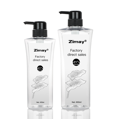 투명 실린더 라운드 화장 로션 병 400ML 600ML 검은 펌프