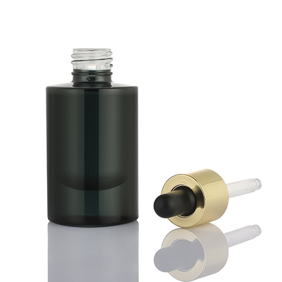 30ml 검은 젖빛 유리 라운드 현대 소설 디자인 화장품 포장 세럼 에센셜 오일 스포이드 병 1온스