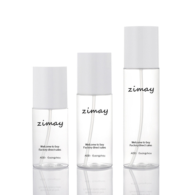 100ml 투명한 백색 화장용 로션 병 실린더 모양