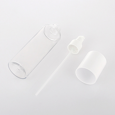 100ml 투명한 백색 화장용 로션 병 실린더 모양
