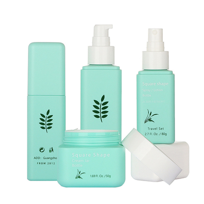 우아한 녹색 화장용 포장 세트 50g 80g 100ml 160ml 간단한 작풍