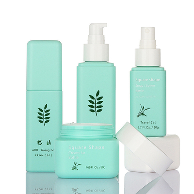 우아한 녹색 화장용 포장 세트 50g 80g 100ml 160ml 간단한 작풍