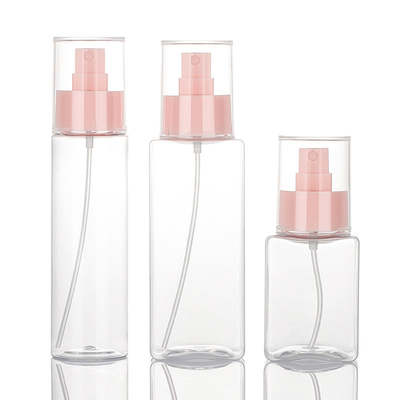 토너를 위한 120ML 투명 플라스틱 스퀘어 핑크색 펌프 스프레이병