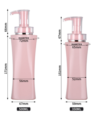샤워 젤 용기 분홍색 샴푸 보틀을 패키징하는 비어 있는 350 밀리람베르트 500 Ml 고급 바디 로션